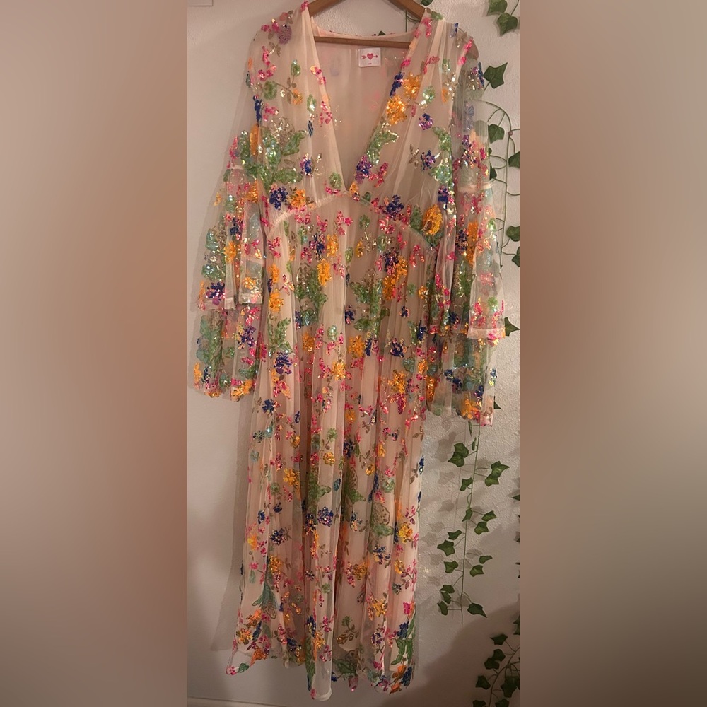 Buddy Love Floral Multicolor Maxi Dress Women’s Large